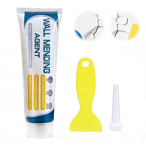 Drywall Patch Repair Kit: Wall Mending Agent for Holes & Cracks - Wall Repair Paste for Nail Holes, Dents & Small Damage (1 pcs)