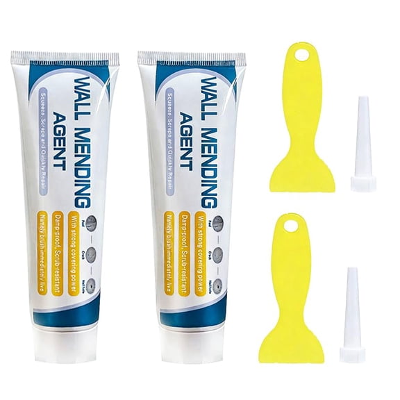Drywall Patch Repair Kit: Wall Mending Agent for Holes & Cracks - Wall Repair Paste for Nail Holes, Dents & Small Damage (2 pcs)