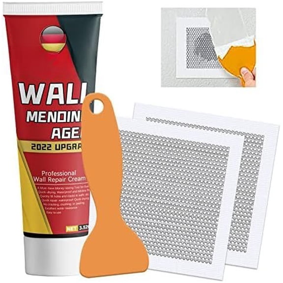 Drywall Patch Repair Kit with Scraper, White Wall Mending Agent with 2 count Drywall(2 inches), Plaster Dent Repair and Scratch Repair