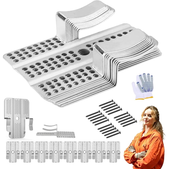 Drywall Repair Clips for 1/2 & 5/8 Inch Panels, Stainless Steel Drywall Clips Repair Kit with Screws for Wall Hole Patch, Sheetrock Repair, Drywall Patch Repair Kit (10)