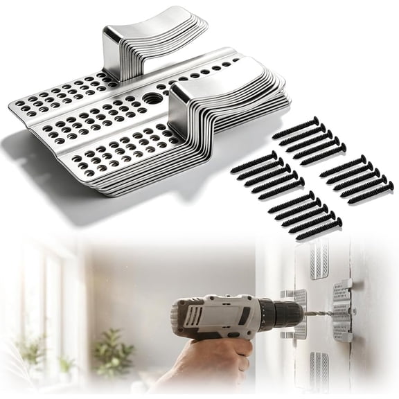 Drywall Repair Clips for 1/2 Inch Sheetrock,Stainless Steel Backing with Screws for Hole Repair & Wall Patching,Sheetrock Patch Kit for Home Improvement (10PCS)