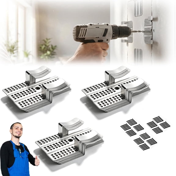 Drywall Repair Clips, Drywall Fastener Clip with Screws Fits 1/2" and 5/8" Panels, Stainless Steel Drywall Clips Kit for Wall and Sheetrock, DIY Damaged Walls Repairing, Home Improvement