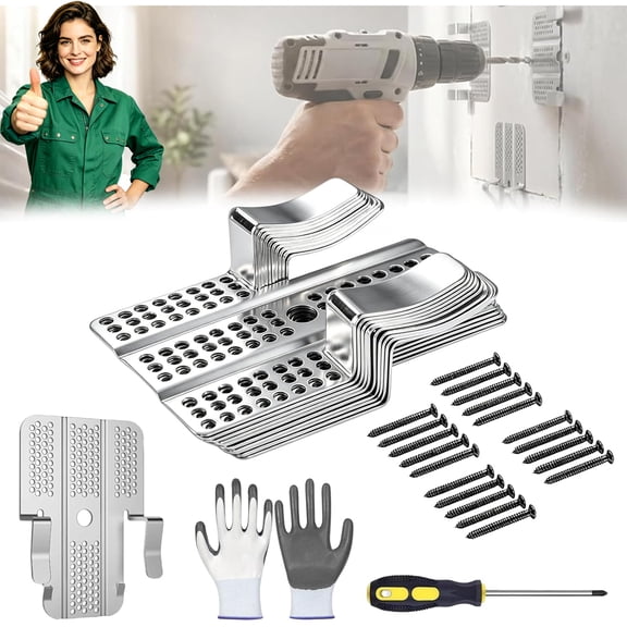 Drywall Repair Clips Kit with Screws,Professional Hole Repair Patch Kit for Wall and Sheetrock,Fits 1/2" & 5/8" Panels,Multi-Hole for DIY Damaged Walls Repairing 10PC