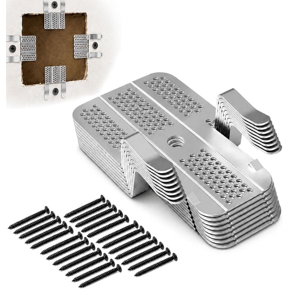 Drywall Repair Clips Kit with Screws, Stainless Steel Wall Patch Clips for 1/2 and 5/8 Inch Sheetrock, Strong Metal Backing Drywall Fastener Clips for Hole Repair & DIY Home Improvement (12 Pack)