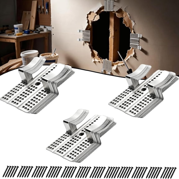 Drywall Repair Clips Kit with Screws,Stainless Steel Wall Patch Fasteners for 1/2" and 5/8" Panels,10/20/40/60PCS Sheetrock Hole Repair Patch Fasteners,for Hole Repair & DIY Home Improvement (30pc)