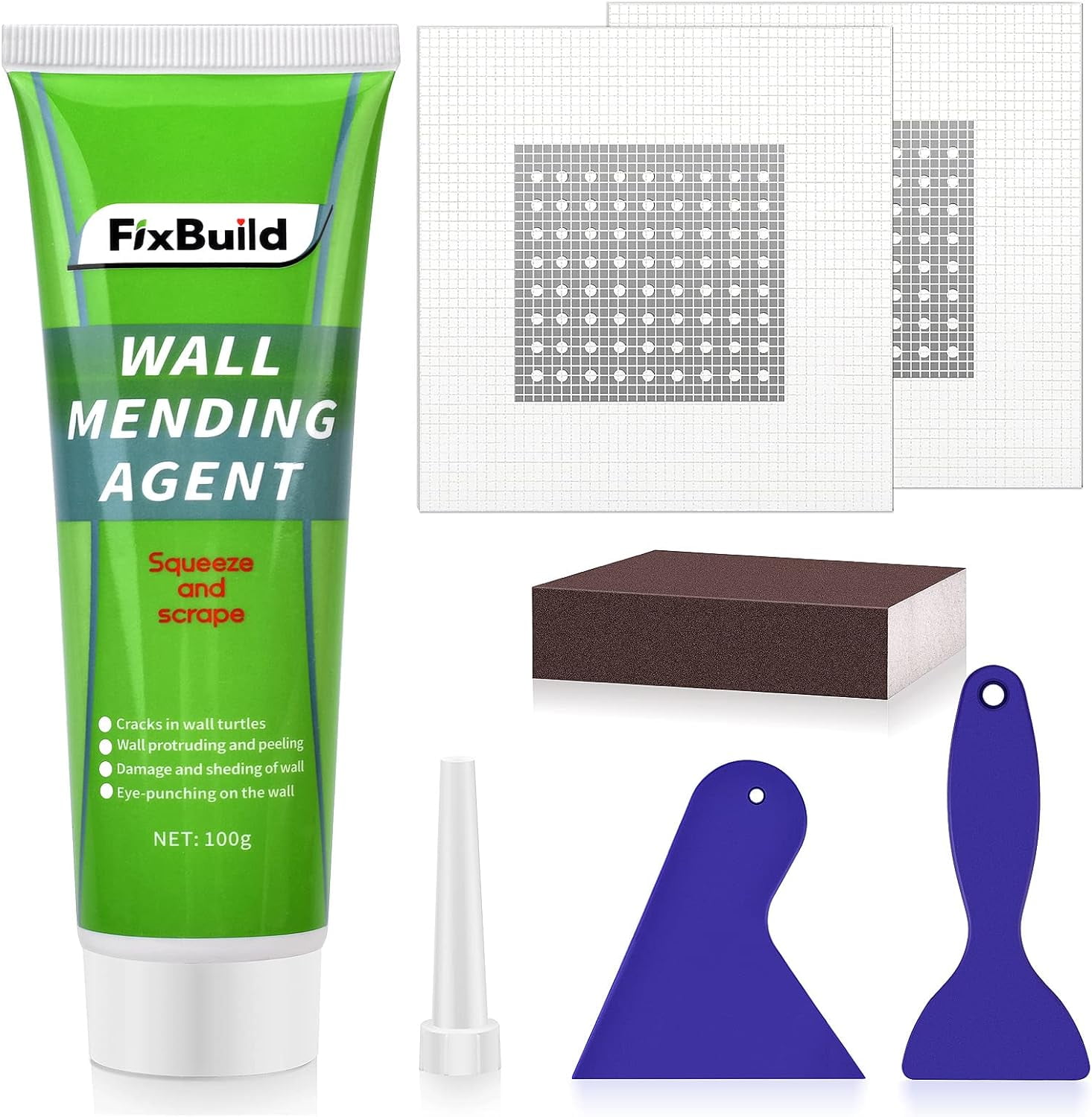 Drywall Repair Kit, 1 Spackle Wall Repair Patch Kit, Wall Mending Agent ...