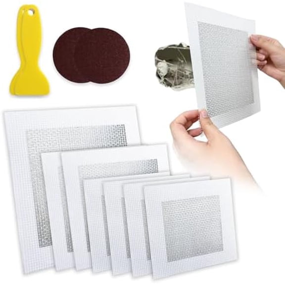 Drywall Repair Kit, 11 Pcs Drywall Patch, Dry Wall Web Repair Patch Kits for Holes, Plaster Sheetrock Repair Patching Kit with Scraper and Sandpaper$$Tools & Hardware Other