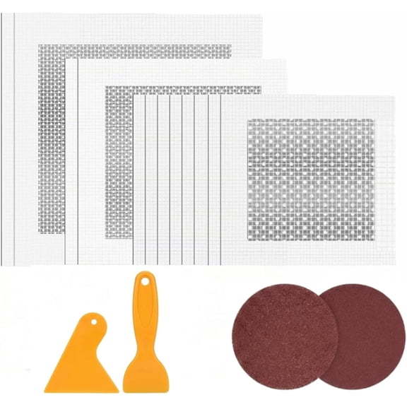 Drywall Repair Kit, 16 count Drywall Patch Tools, 4/6/8 Inch Plaster Wall Patching Self Adhesive  Mesh with Scraper and Sandpaper, Patch Repair Kit for Heavy Duty Dry Wall Hole
