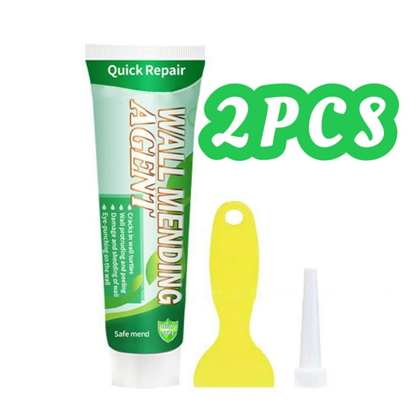 Drywall Repair Kit, 2 Pcs Spackle Wall Repair Patch Kit with Scraper, Wall Mending Agent Large Hole Drywall Patch, Easy to Fill Holes in Home Wall and Quick Repair Crack, Plaster Wall Repair