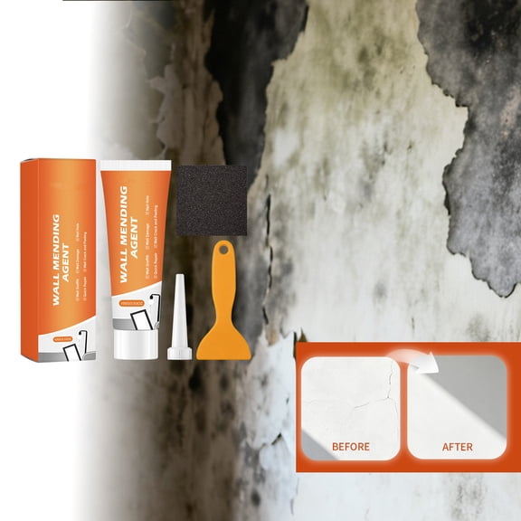 Drywall Repair Kit for Holes Cracks, Wall Patch Paste with Sandpaper Scraper Nozzle Extender, Multi-Functional Waterproof Quick-Drying Mending Agent for Drywall Plaster Concrete Surfaces Home Repair