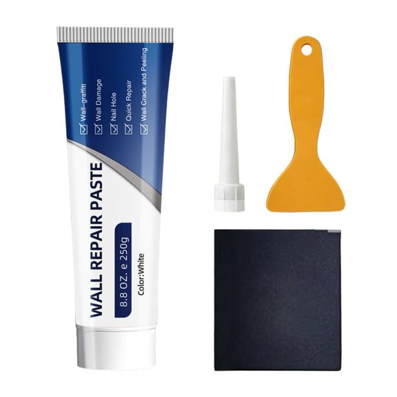 Drywall Repair Kit Patch Compound Paste, Seamless Wall Fix Solution, Simple Application Texture | Fast Setting Crack Hole Filler for Interior Home Maintenance with Scraper