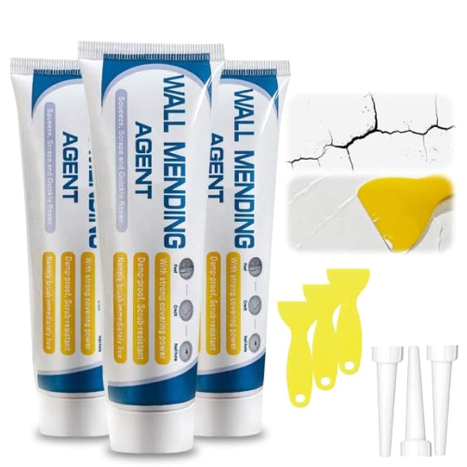 Drywall Repair Kit, Wall Mending Agent Paste for Holes and Cracks ...