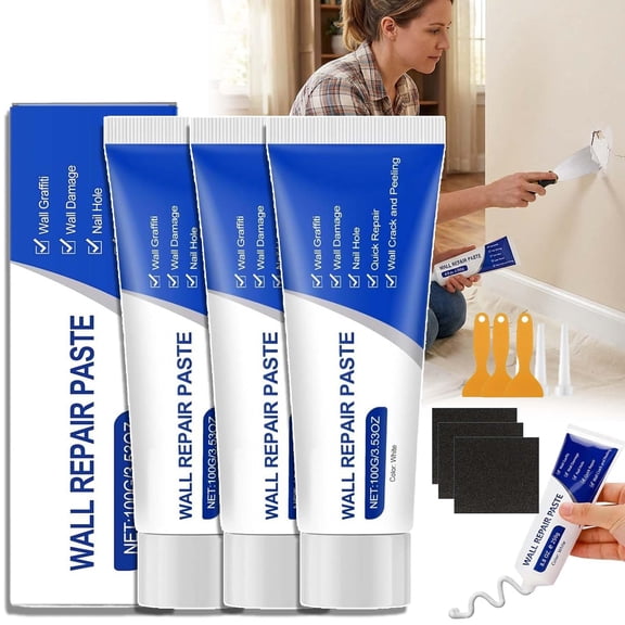 Drywall Repair Kit with Scraper, 100g Wall Patch Paste for Nail Holes, Fast Dry Spackle