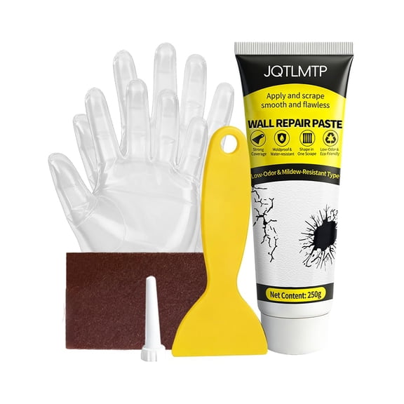 Drywall Repair Kit with Scraper, 250g Wall Repair Putty, Easy Fix for Mildew, Peeling Paint, Graffiti, Quickly Repair Wall Cracks, Dents & Scratches