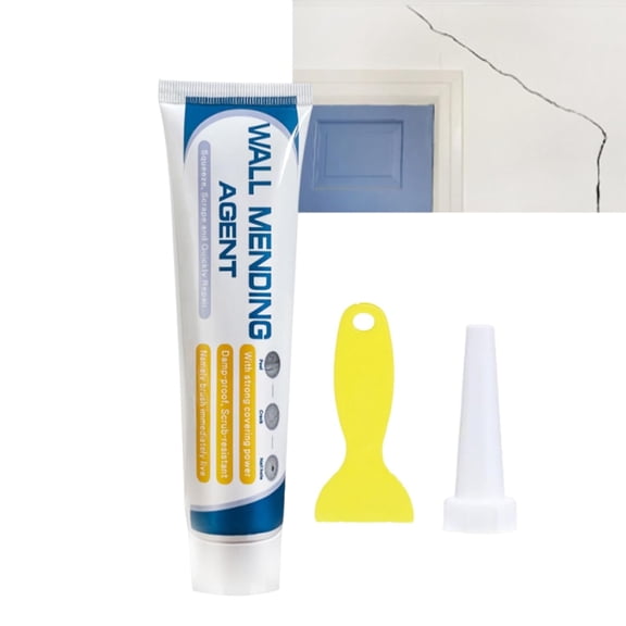Drywall Repair Kit with Scraper & Sandpaper, Wall Mending Agent Spackle Paste for Holes Cracks, Quick Repair Patch Kit for Home Wall Ceiling, 1PC