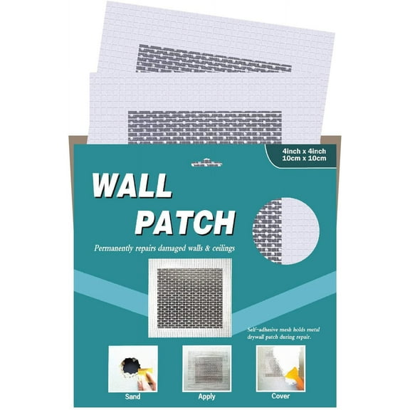Drywall Repair Patch, Self Adhesive Fiberglass Wall Repair Patch Kit, 4x4 Heavy Duty Dry Wall Hole Repair Patch 2 PACK