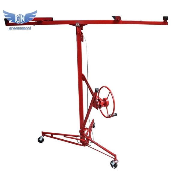 Drywall Rolling Lifter Panel Hoist Jack Lifter 16 Ft w/ Lockable Wheels us