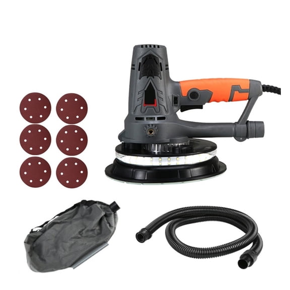 Drywall Sander 1250W Variable Speed Wall Putty Polisher Machine Handheld Polishing With LED Light ,Dust Hose And Collection Bag ,Easy to Operate