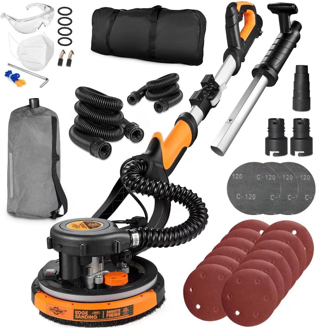 Drywall Sander, Power Drywall Sander with Vacuum, Auto Dust Collection