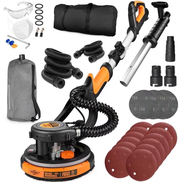 Drywall Sander, Power Drywall Sander with Vacuum, Auto Dust Collection, 7 Variable Speed, 900