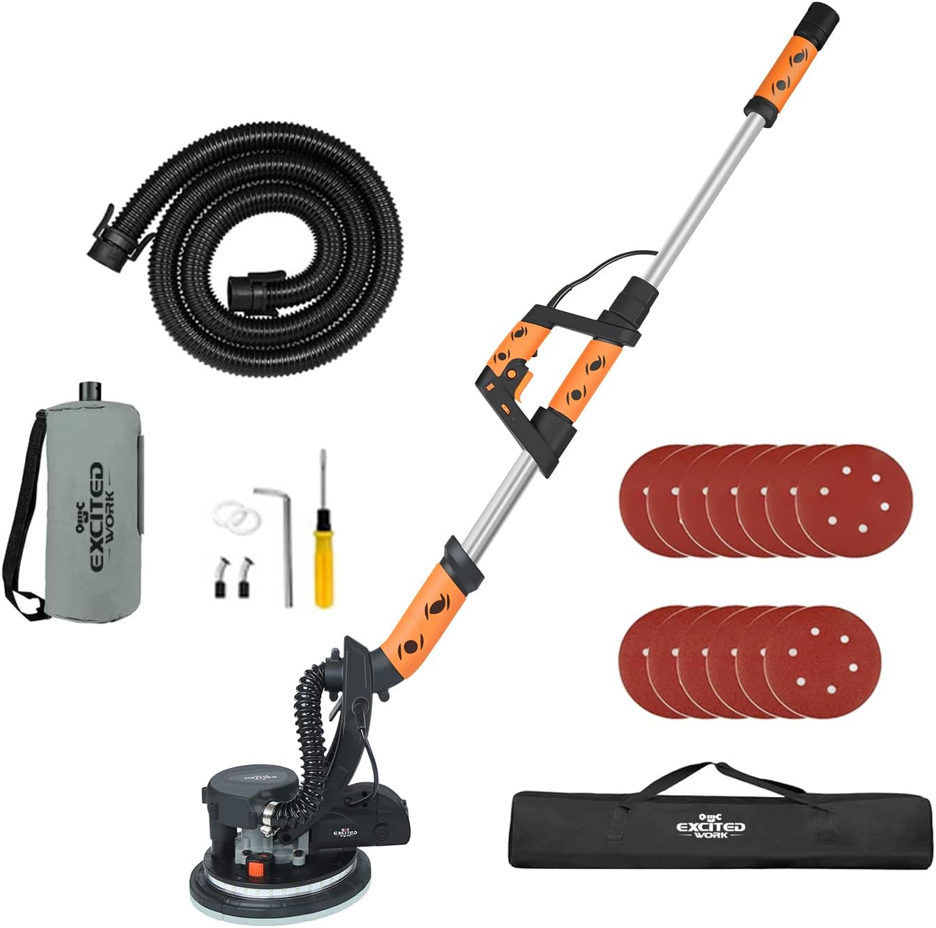 TACKLIFE Electric Drywall Sander,6.7A 12 Sanding Discs Variable Speed