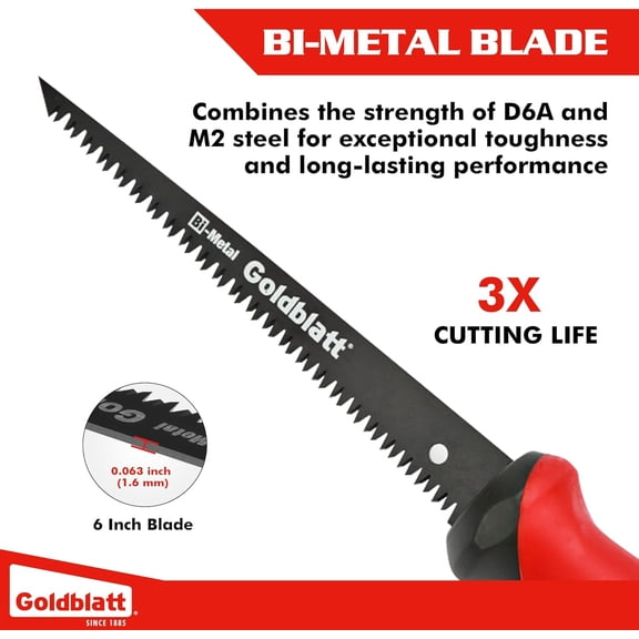 Drywall Saw  6-Inch Jab Saws, Keyhole Saws with Soft Grip Handle, Hand Saw, Sheetrock Cutter, Wallboard Cutter with 8 TPI Bi-Metal Blade