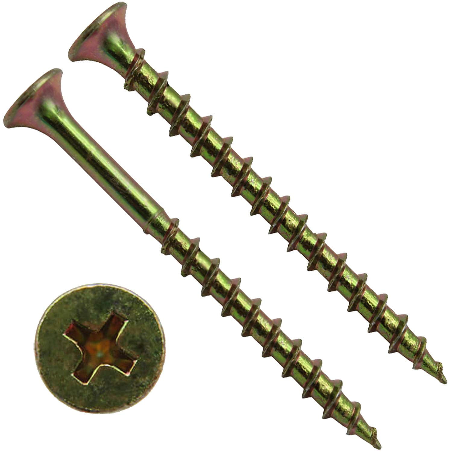 Drywall Screws Yellow ZINC 7 X 2" Bulk (3,500 Screws) COARSE Thread