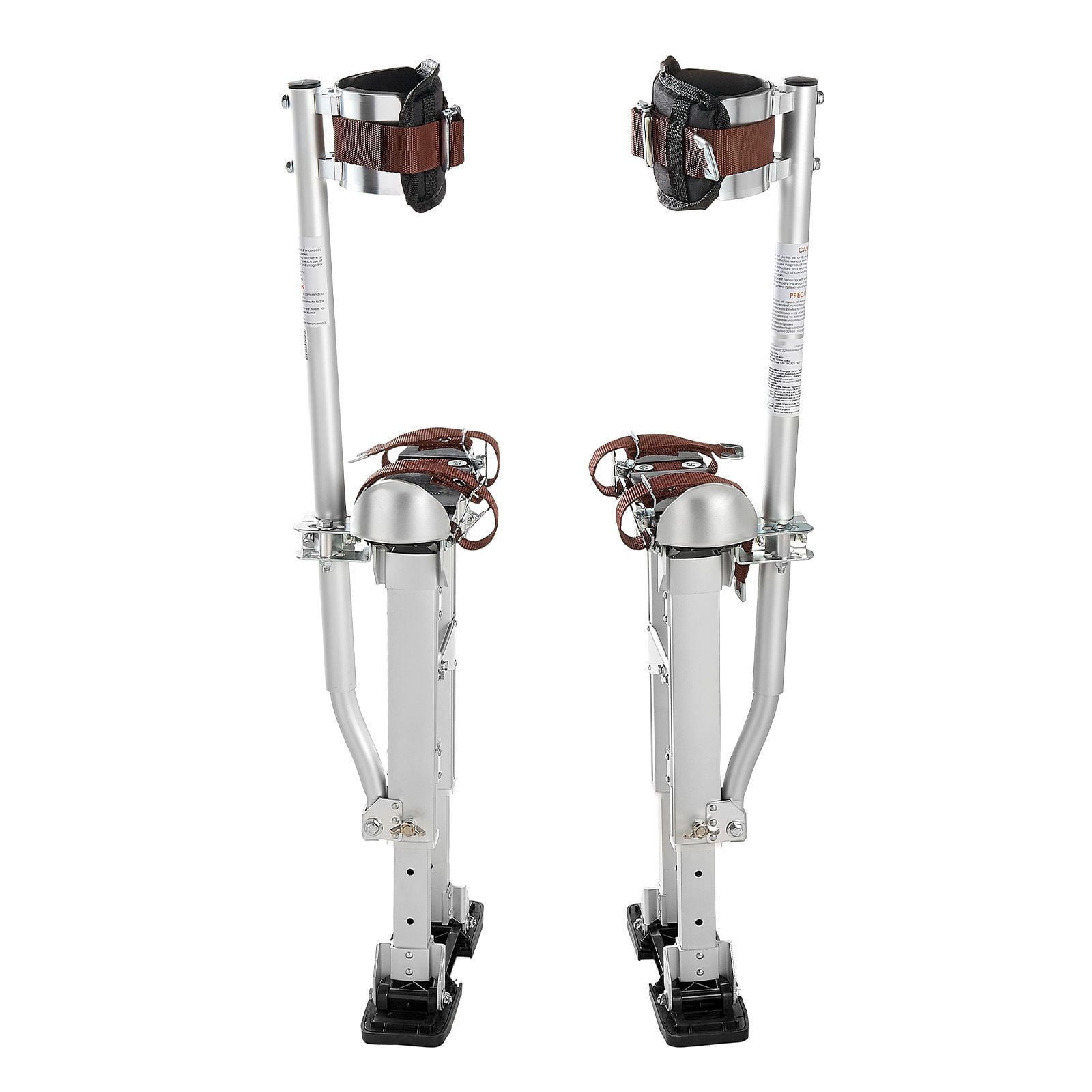 Drywall Stilts, 16.1–24.1 in Adjustable Aluminum Painter Stilts, 228 lbs Load Capacity, Non-Slip Rubber Feet, Dual Spring Shock Absorption, Comfortable Leg Straps for Painting, Decoration, Silver