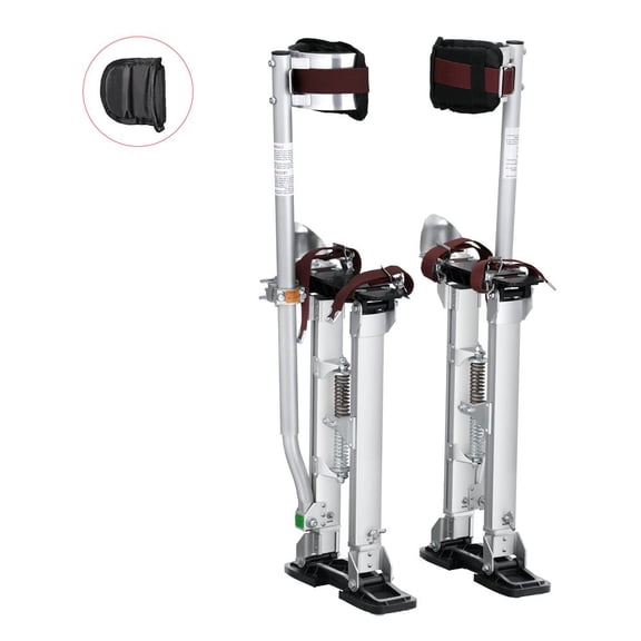 Drywall Stilts, 18''-30'' Adjustable Aluminum Tool Stilts with Protective Knee Pads, Durable and Non-slip Work Stilts for Sheetrock Painting, Walking, Taping, Silver