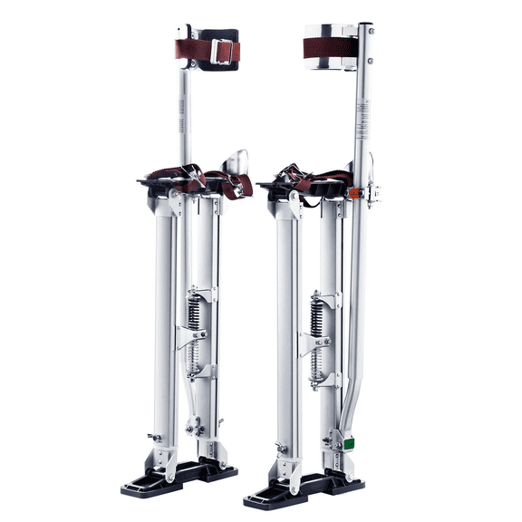 Drywall Stilts 24-40 Inch, Adjustable Aluminum Work Stilts with Knee Pads, Non-Slip Sheetrock Painting & Taping Tools for Walking, Silver