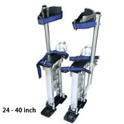 Drywall Stilts 24 - 40 inch Grade Adjustable Auminum Tool Stilt Silver for Painting Cleaning