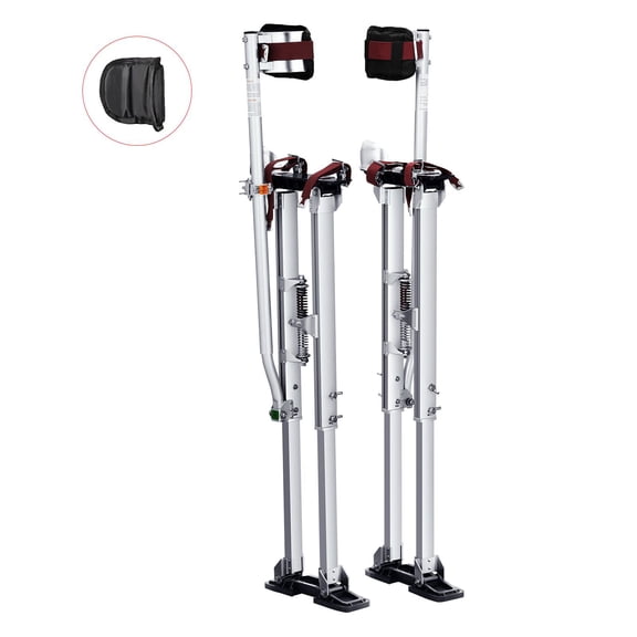 Drywall Stilts, 36''-50'' Adjustable Aluminum Tool Stilts with Protective Knee Pads, Durable and Non-slip Work Stilts for Sheetrock Painting, Walking, Taping, Silver