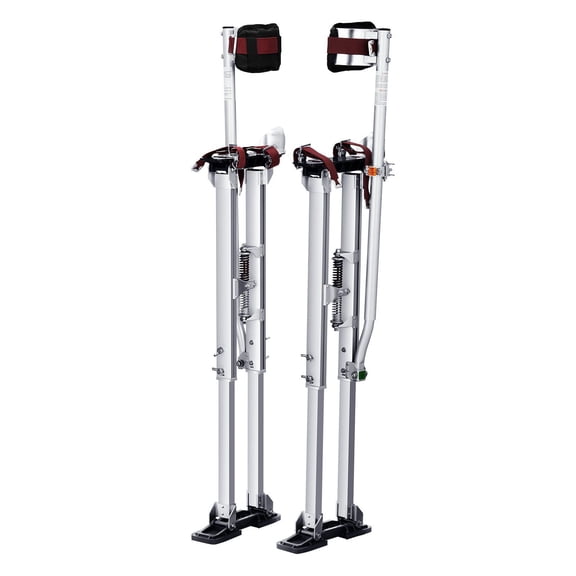 Drywall Stilts, 36''-50'' Adjustable Aluminum Tool Stilts with Protective Knee Pads, Durable and Non-slip Work Stilts for Sheetrock Painting, Walking, Taping, Silver