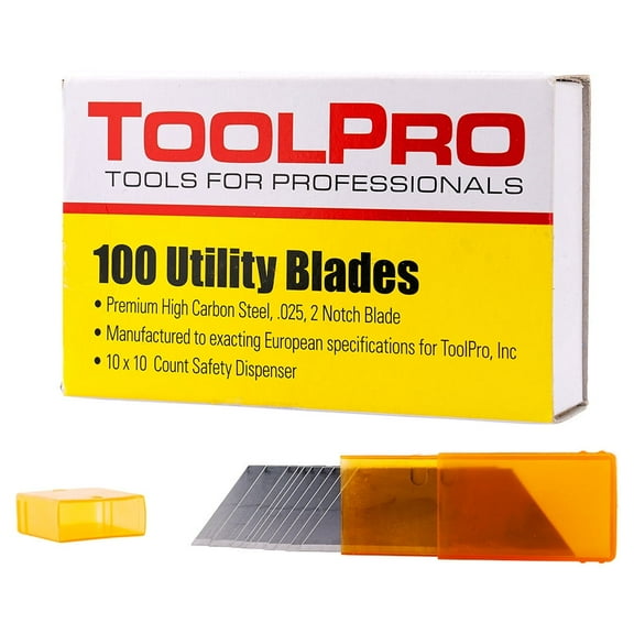 ToolPro Replacement Cutting Blades for Drywall Utility Knife, 100 Pieces
