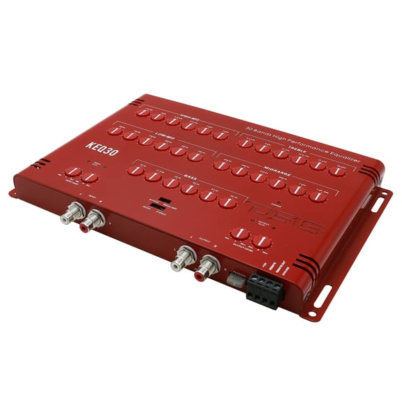 DS18 KEQ30 30-Band Equalizer with 1/3 Octave Measured Frequency from 20Hz to 20KHz - Maximize Sound Quality