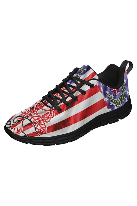 Dsa American Flag Running Shoes Sneakers Mesh Black Size 8