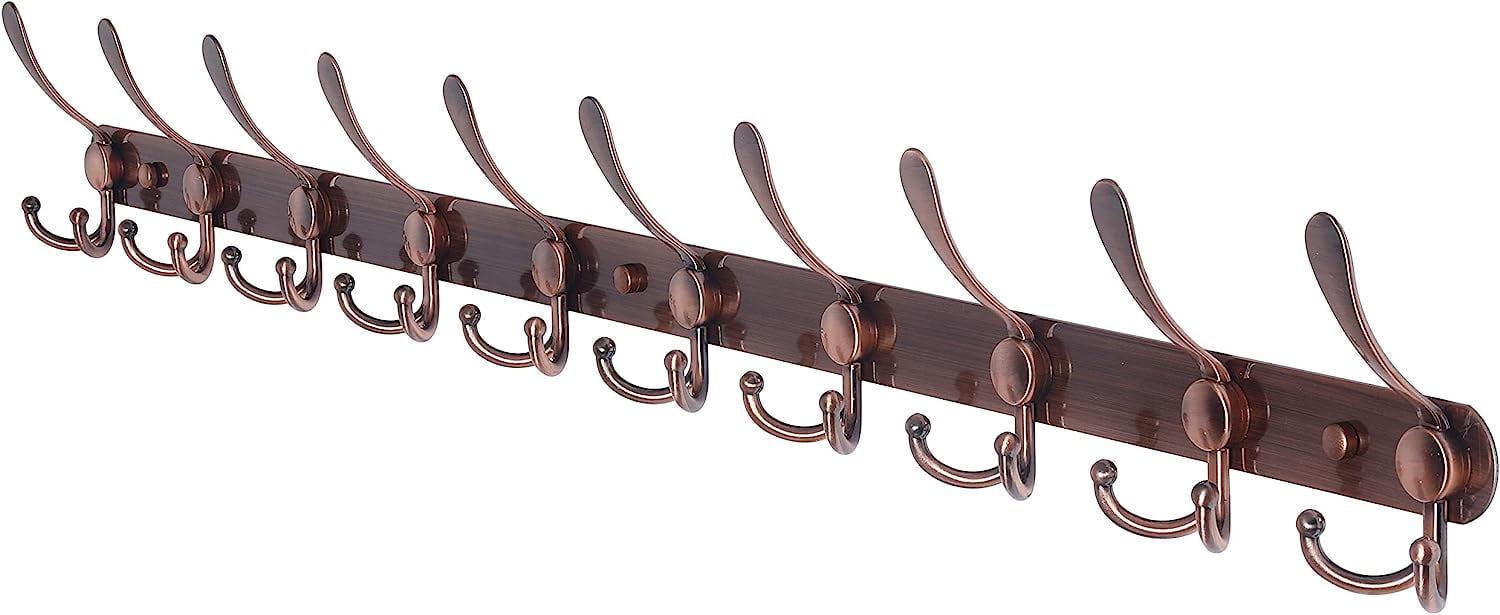 Dseap Coat Rack Wall Mounted10 Tri Hooks,Stainless Steel Heavy Duty