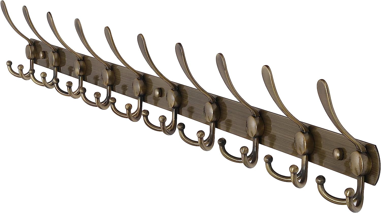 Dseap Coat Rack Wall Mounted10 Tri Hooks,Stainless Steel Heavy Duty