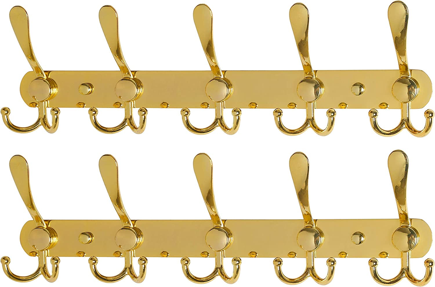 Dseap Coat Rack Wall Mounted 5 Tri Hooks Stainless Steel Heavy Duty Metal Coat Hook Rail for Hats Clothing Entryway Gold 2 Pack Walmart