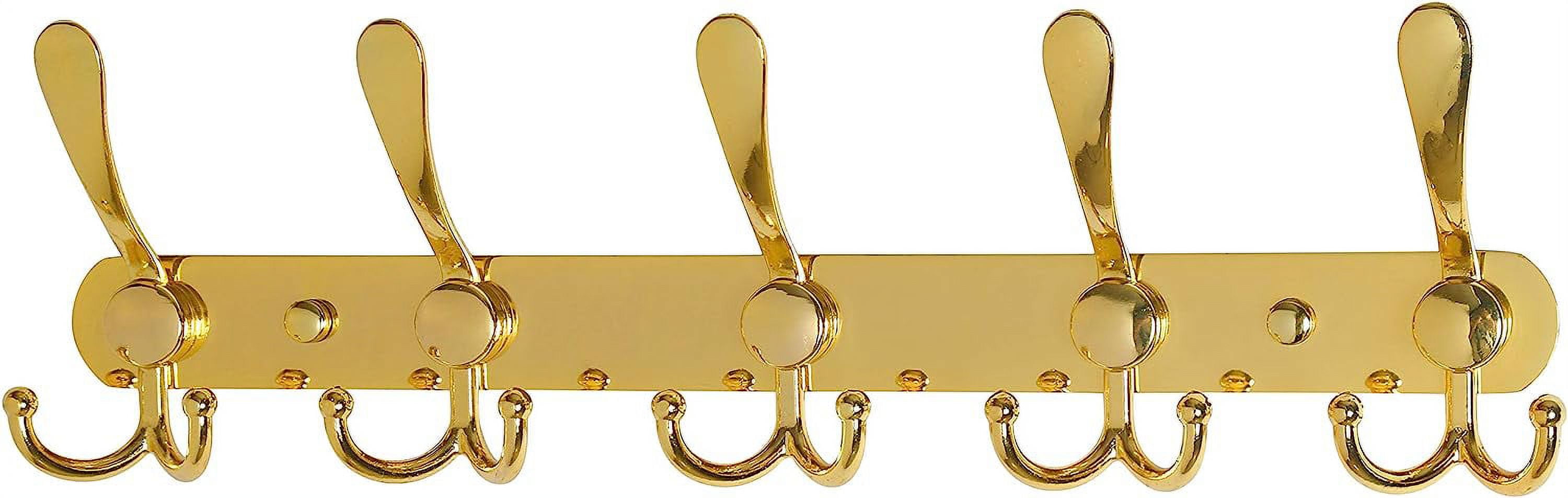 Gold Stainless Steel 5-Hook Wall Mounted Coat Rack