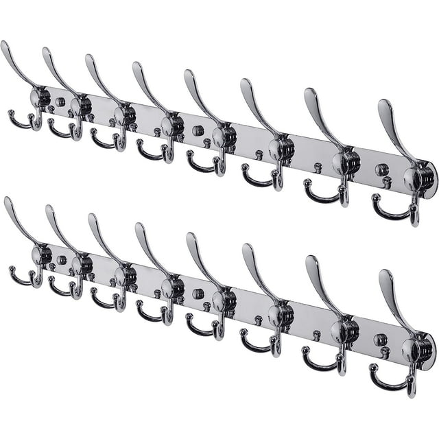 Dseap Coat Rack Wall Mounted8 Tri Hooks,Stainless Steel Heavy Duty