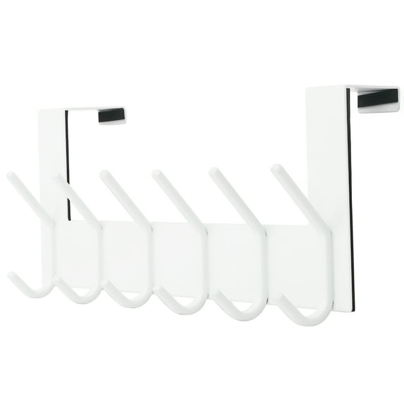 Dseap 6-Dual Hook Coat Rack with Sturdy Towel Hanger, White