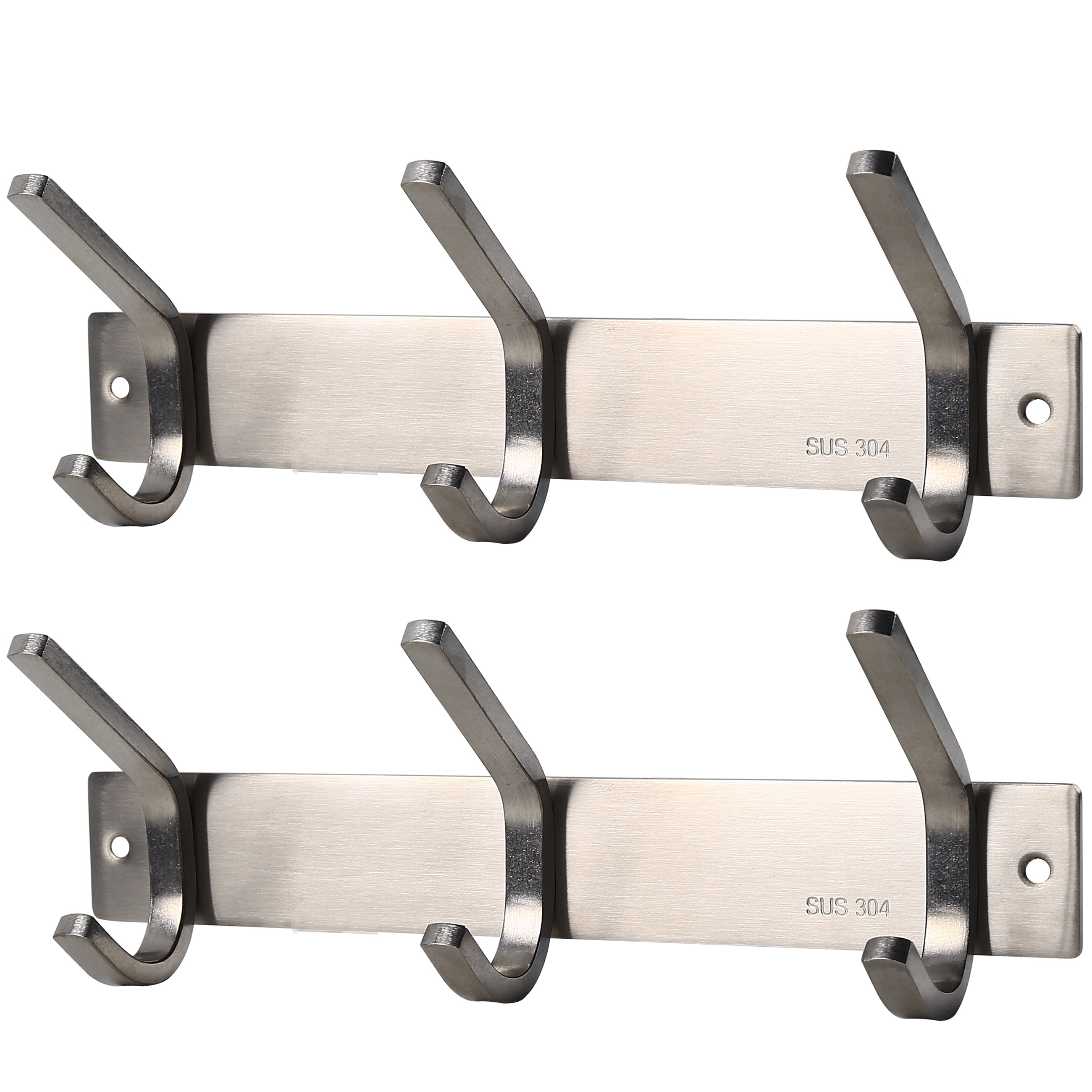 Dseap Sturdy Coat Rack with 3 Dual Hooks,Heavy Duty Wall Mounted