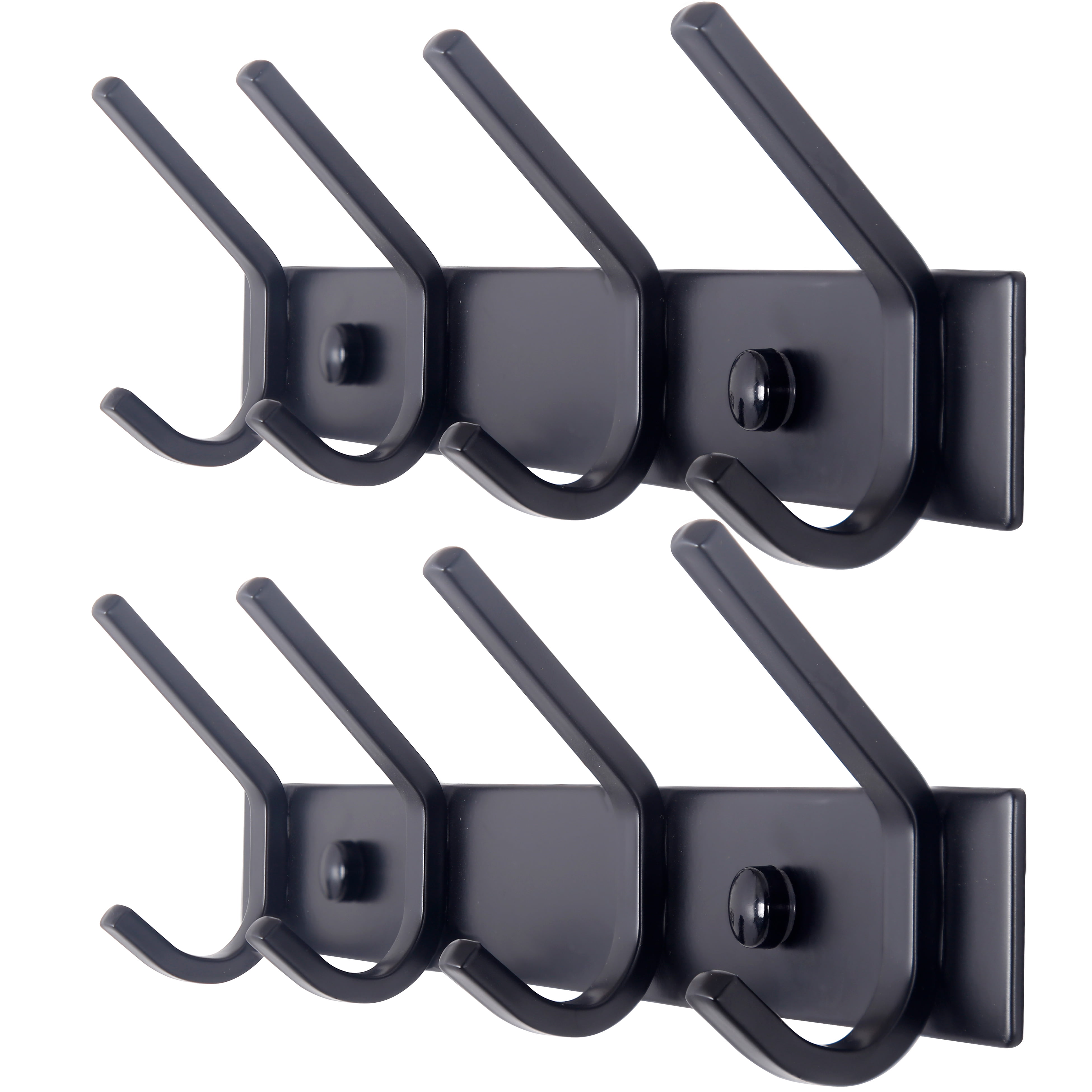 Dseap Sturdy Coat Rack with 4 Dual Hooks,Heavy Duty Wall Mounted Metal