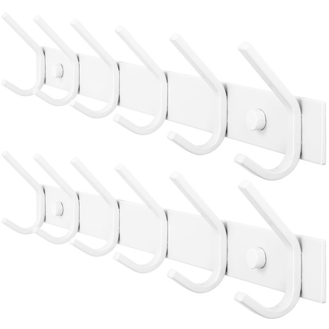 Dseap Sturdy Coat Rack with 6 Dual Hooks,Heavy Duty Wall Mounted Metal