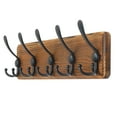 Dseap Wooden Rustic Coat Rack with 5 Tri Hooks,Sturdy Vintage Farmhouse