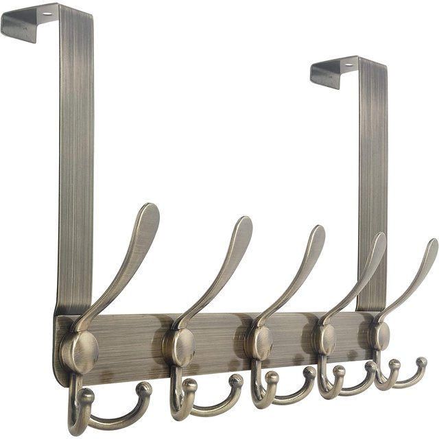 Dseap over the Door Hook Hanger 5 Tri Hooks,Heavy Duty Metal Coat