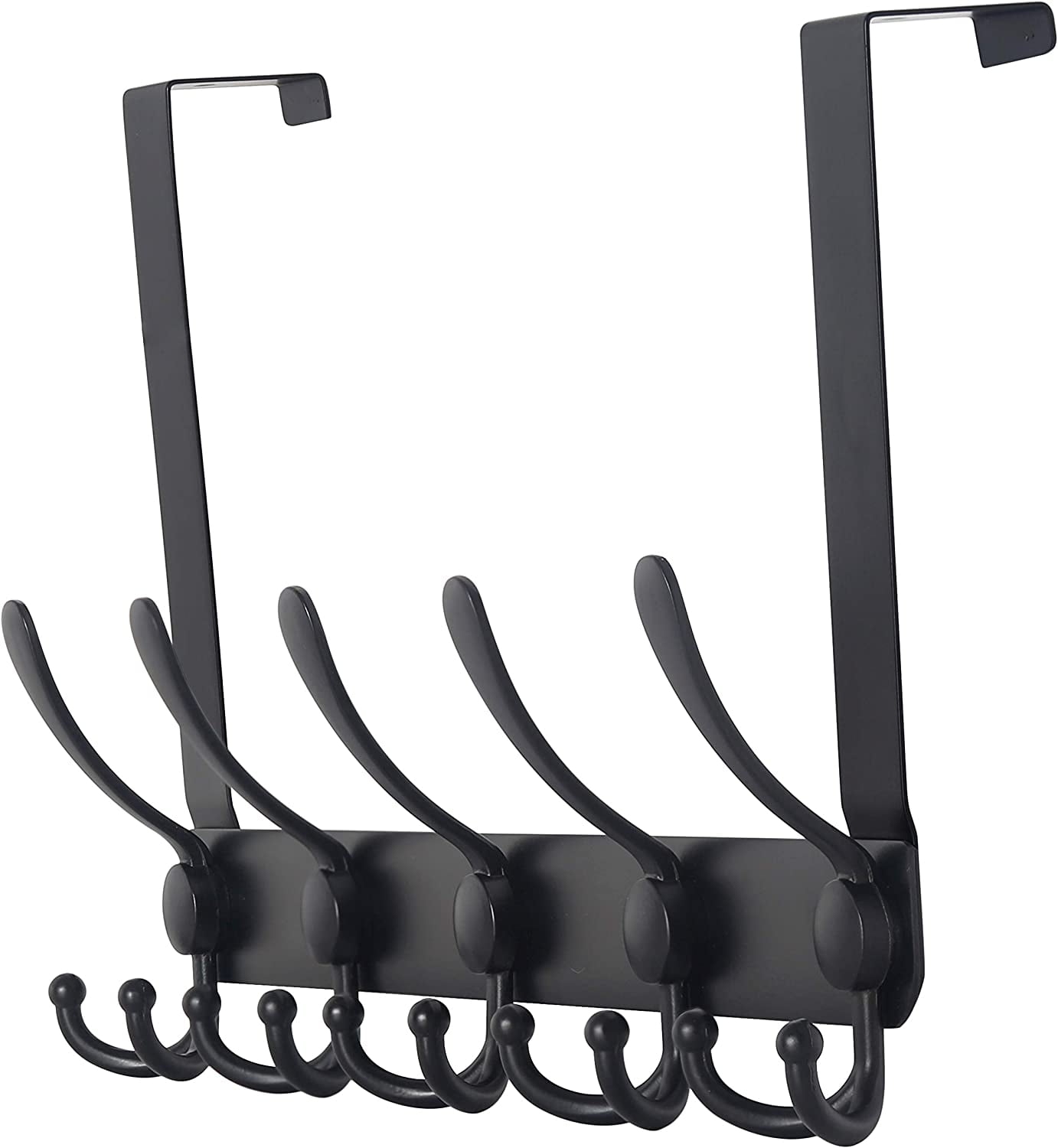 Dseap Tri Hooks Jacket Holder Over the Door Steel Hook for Bedroom Heavy Duty Coat Rack Matte Black Walmart