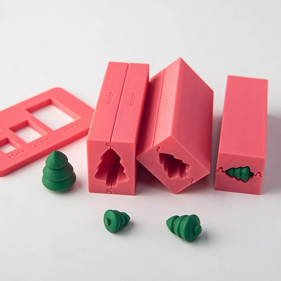 Dserfhy 1/3Pcs Christmas Tree Mold Holiday-Themed Design Small Tree Mold Earrings Pendants Mold Easy Release Handmade Craft Tool