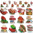 thumbnail image 1 of Dserfhy 12/24/36Pcs Christmas Wooden Hanging Decoration Farmhouse Rustic Holiday Party Winter Xmas Tree North Pole Hanging Ornament Sign, 1 of 7